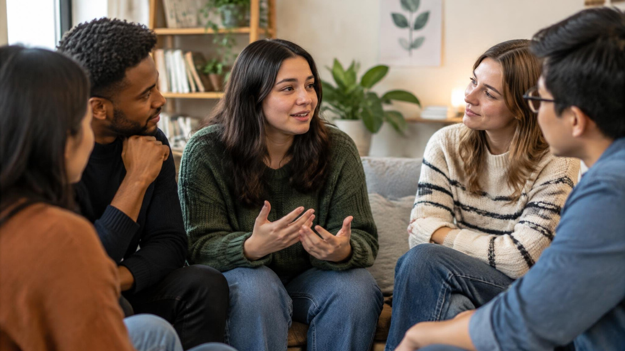 group of friends chatting